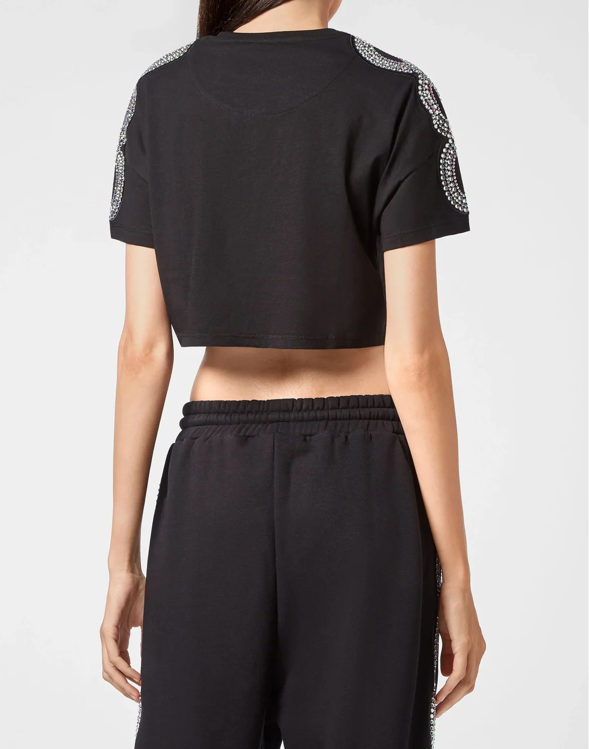 T-shirt Crop Round Neck SS Crystal Cable, цвет: Черный