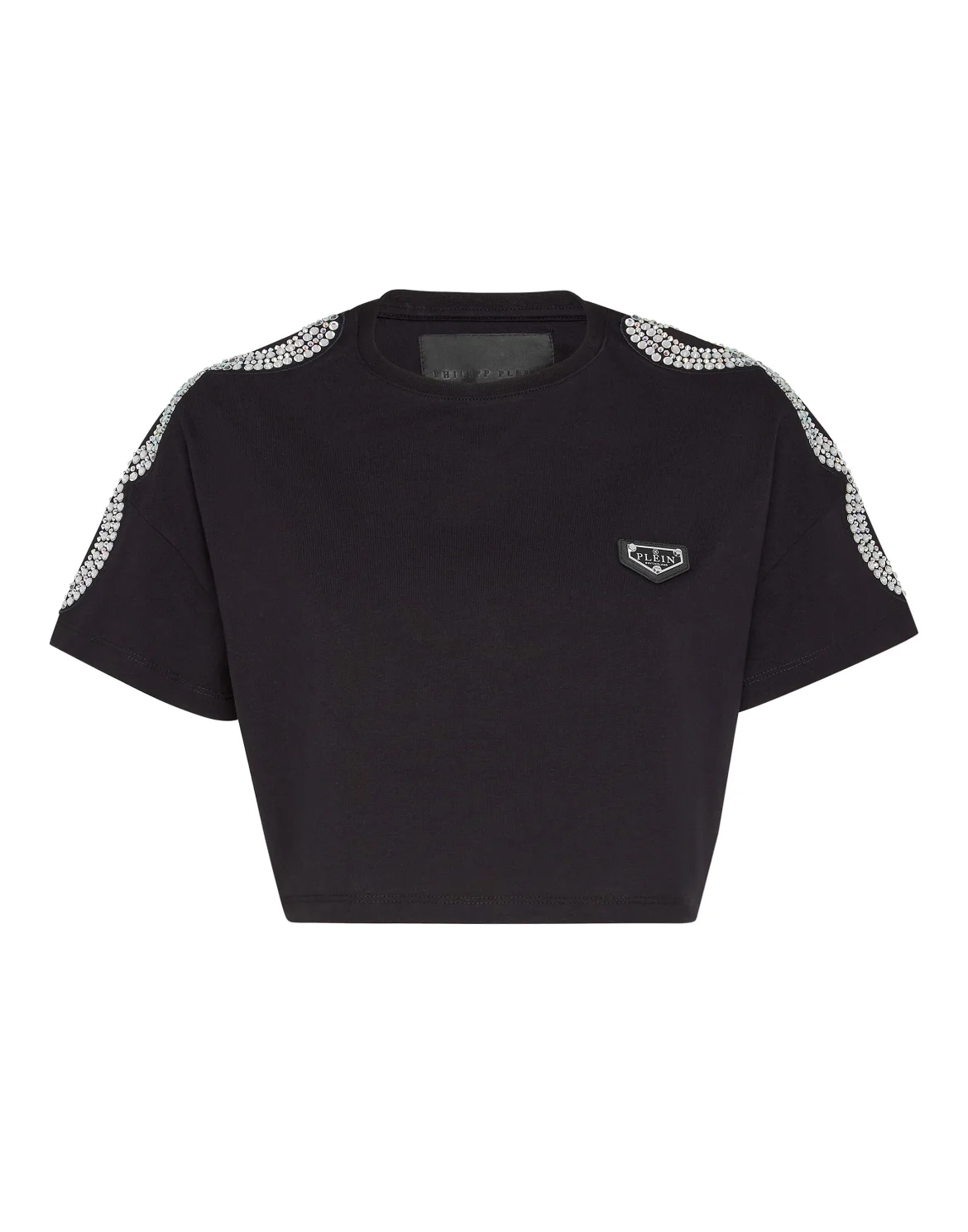 T-shirt Crop Round Neck SS Crystal Cable, цвет: Черный