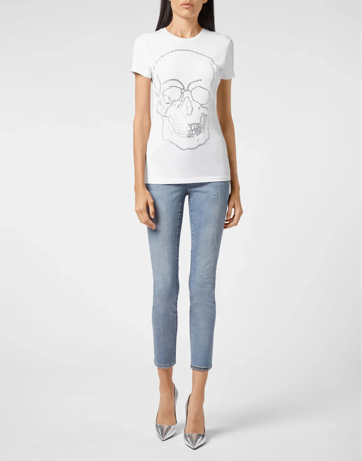 T-shirt Round Neck SS Crystal Skull, цвет: Белый