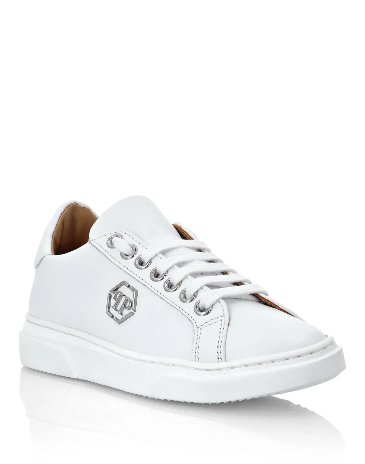Leather Lo-Top Sneakers Hexagon, цвет: Белый
