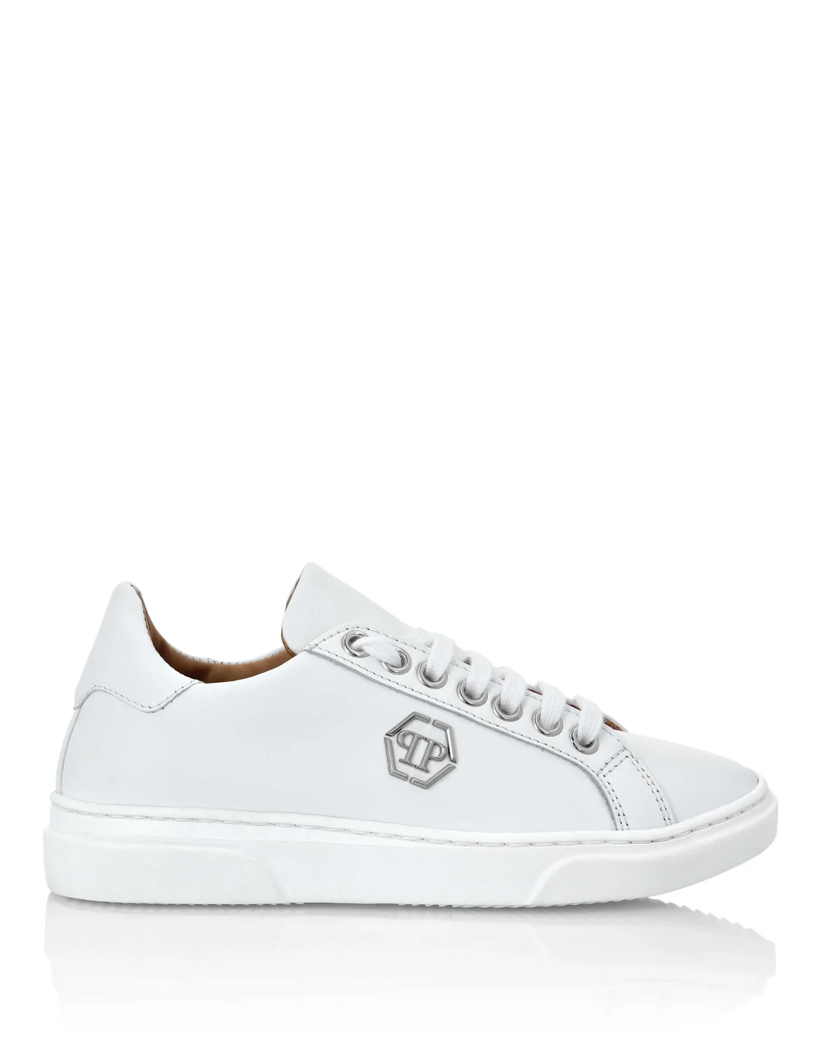 Leather Lo-Top Sneakers Hexagon, цвет: Белый