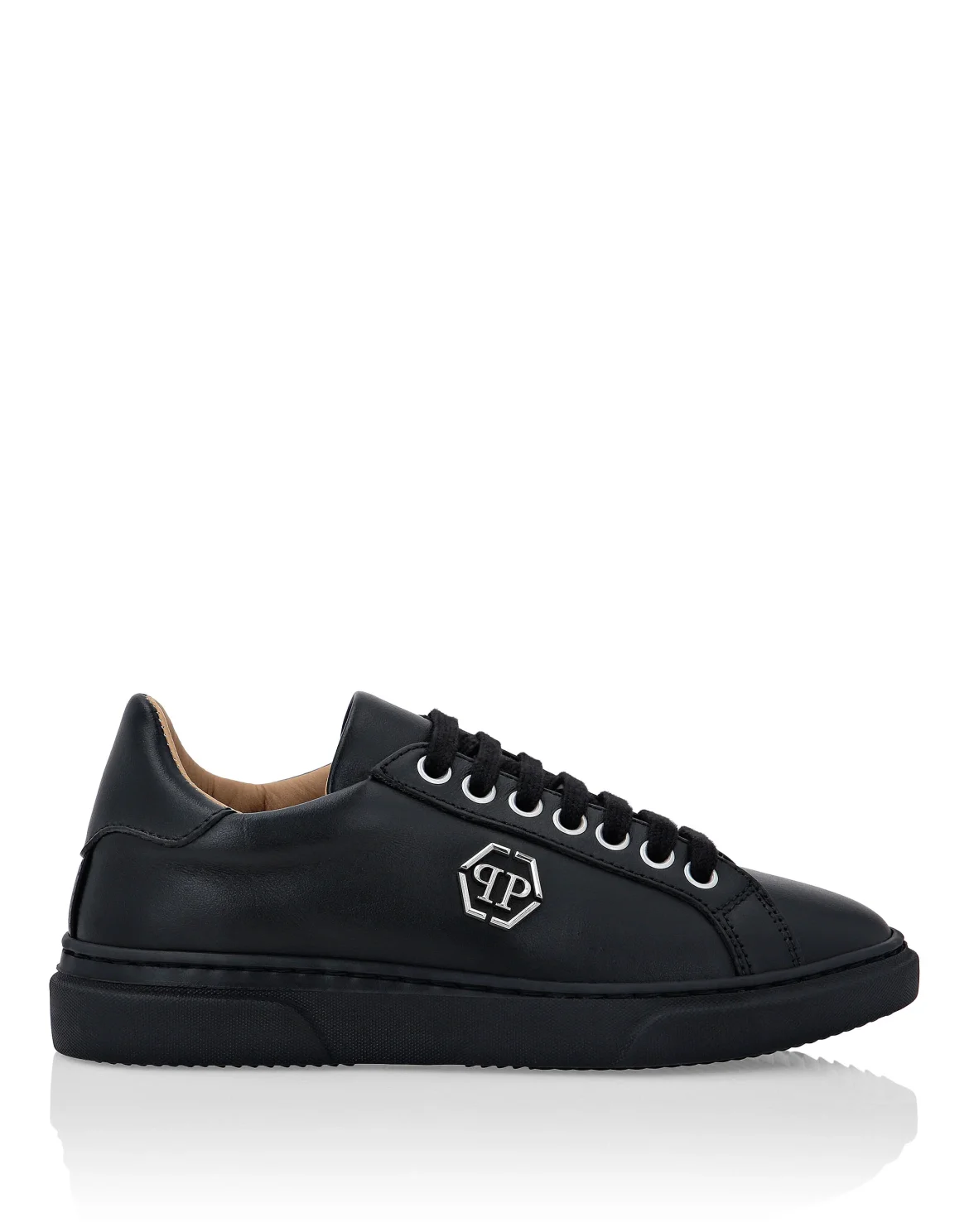 Leather Lo-Top Sneakers Hexagon, цвет: Черный