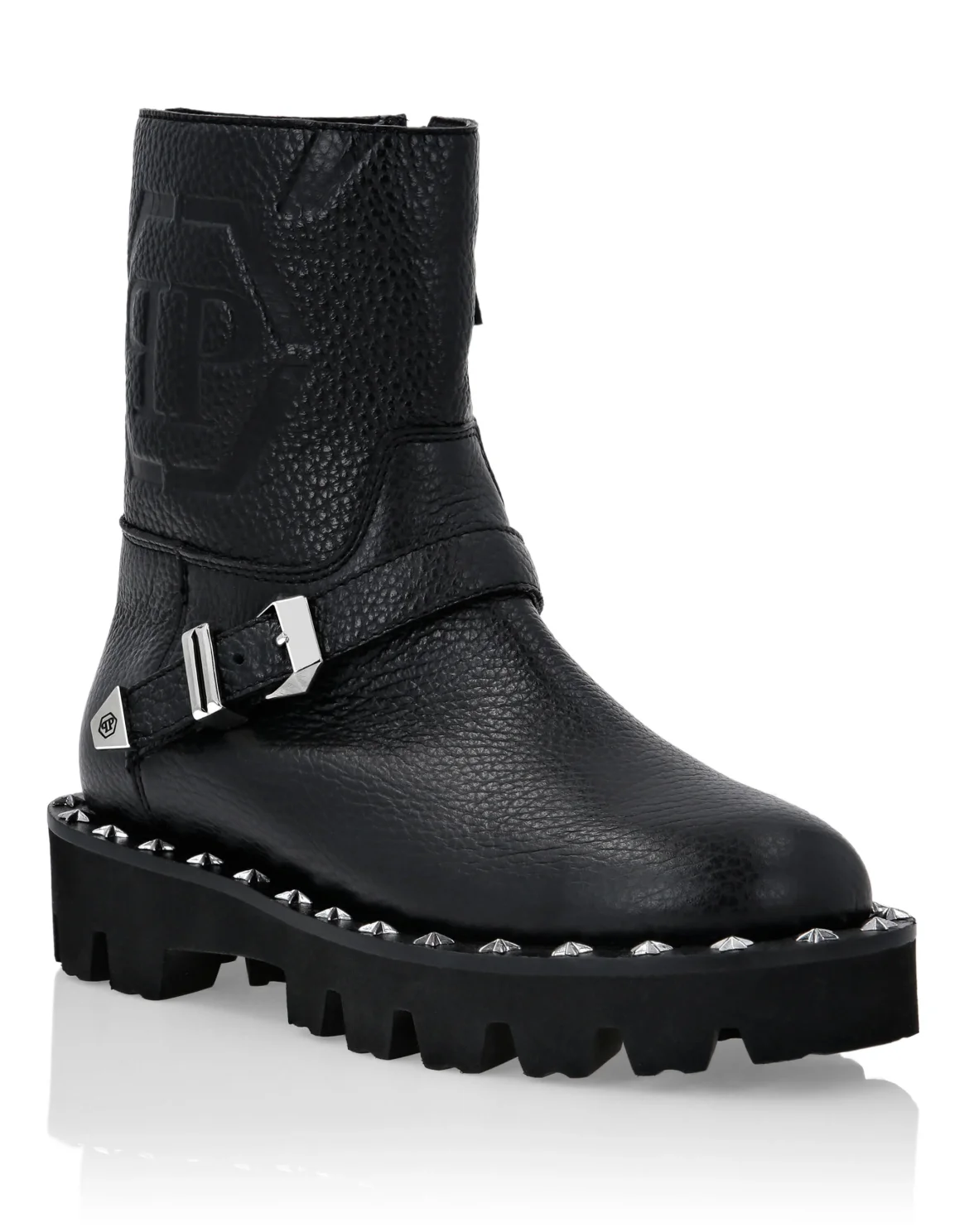 Leather Biker Boots Monogram, цвет: Черный