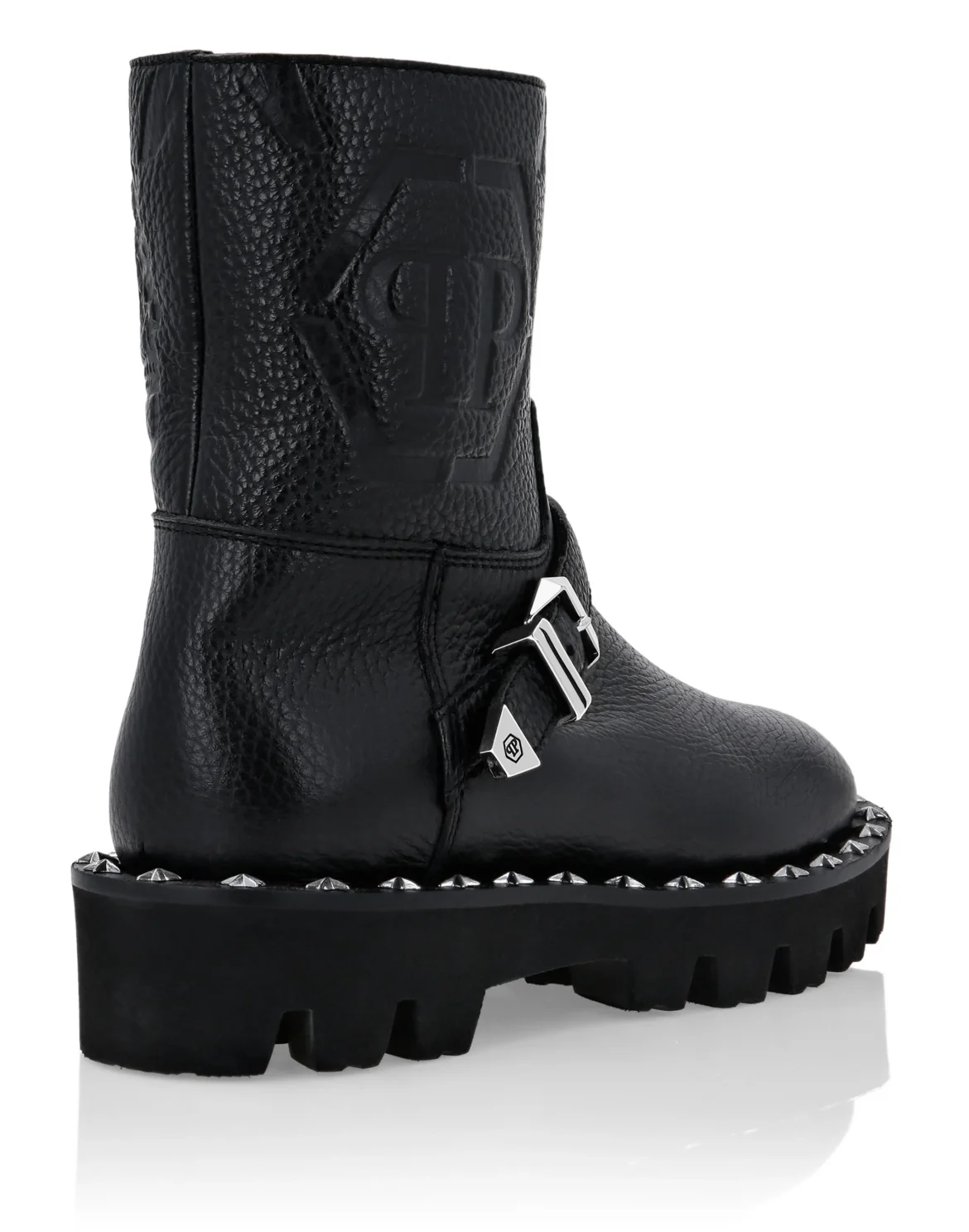 Leather Biker Boots Monogram, цвет: Черный