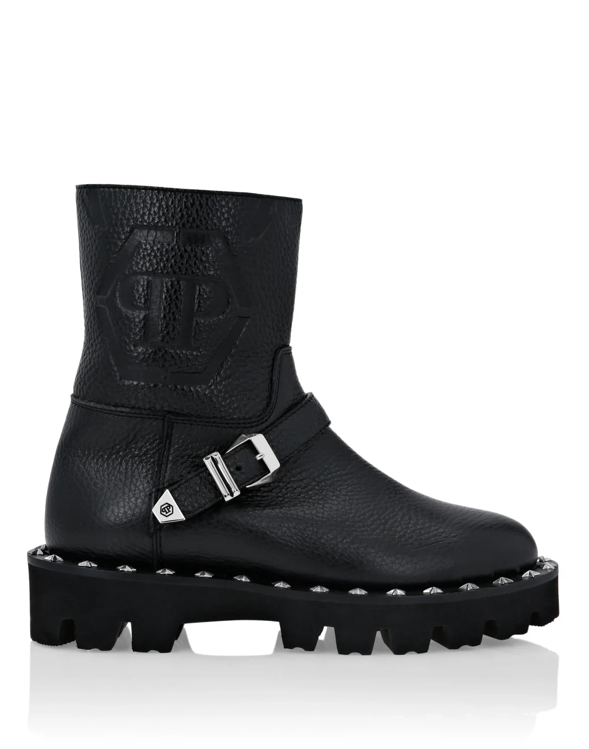 Leather Biker Boots Monogram, цвет: Черный