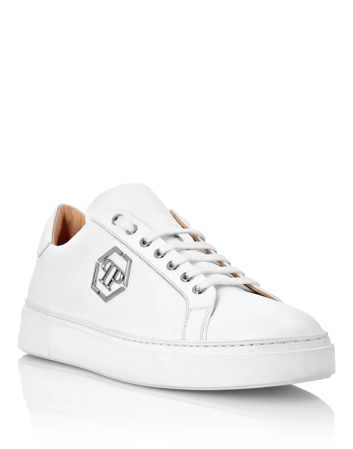 Leather Lo-Top Sneakers The Plein Original TM, цвет: Белый
