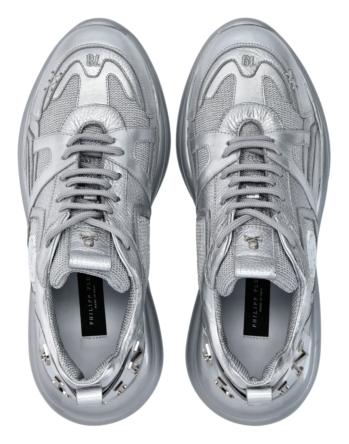 Runner mix materials Plein Hurricane, цвет: Серебристый
