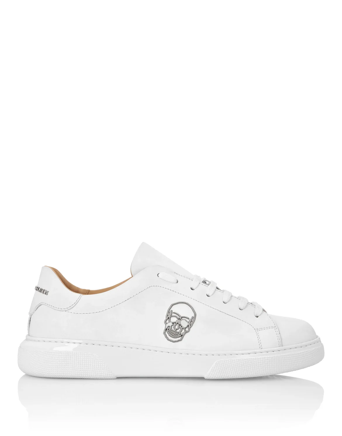 Rubber Leather Lo-Top Sneakers The $kull TM, цвет: Белый