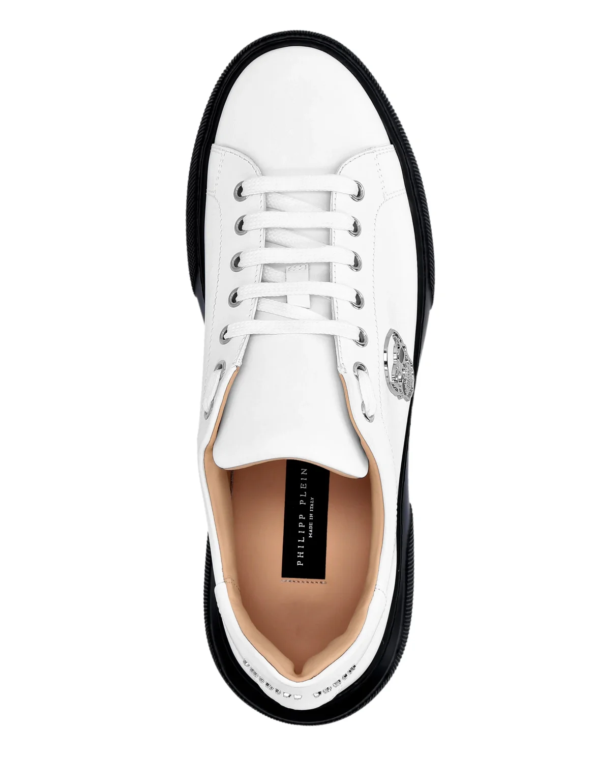 Rubber Leather Lo-Top Sneakers The $kull TM, цвет: Белый