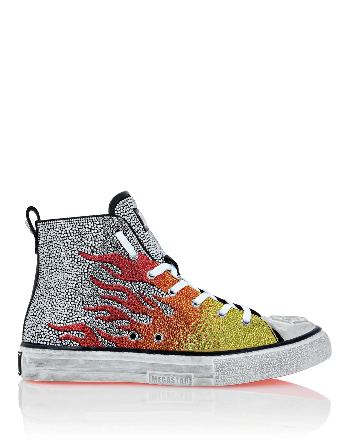 Hi-Top Sneakers Flames Megastar, цвет: Белый