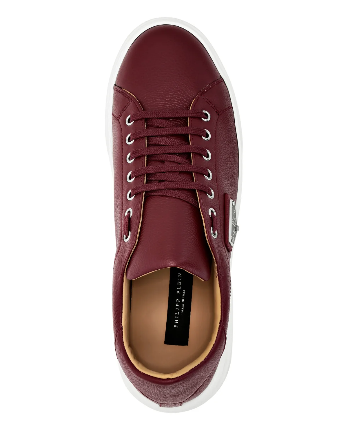 Leather Lo-Top Sneakers Iconic Plein, цвет: Красный