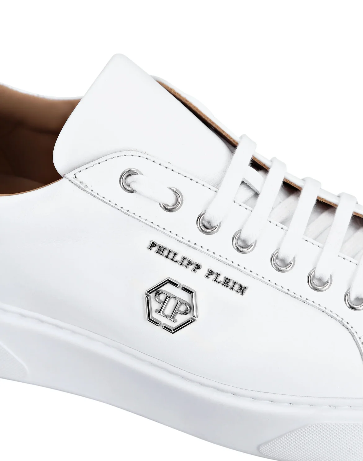 Leather Lo-Top Sneakers Hexagon, цвет: Белый