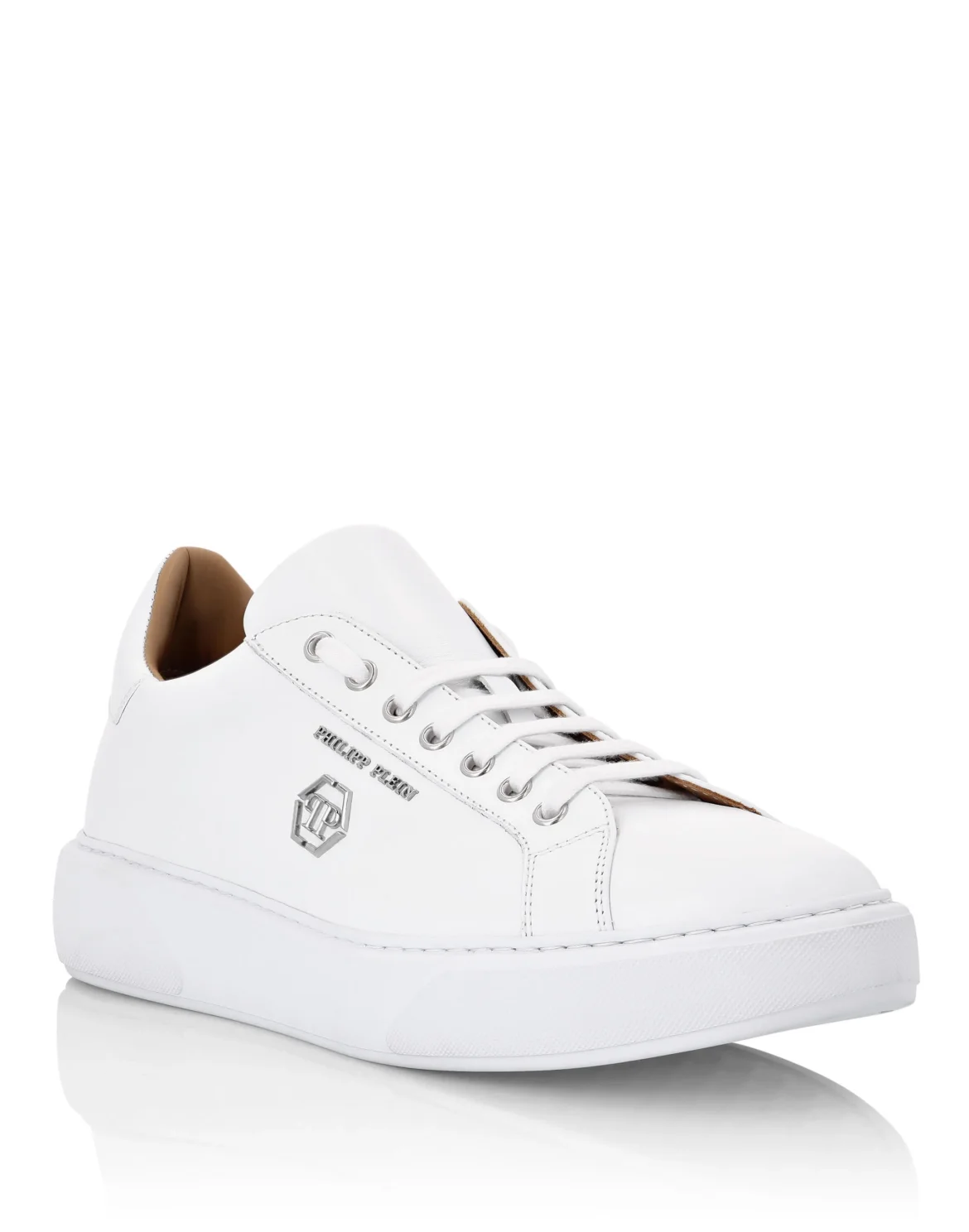 Leather Lo-Top Sneakers Hexagon, цвет: Белый