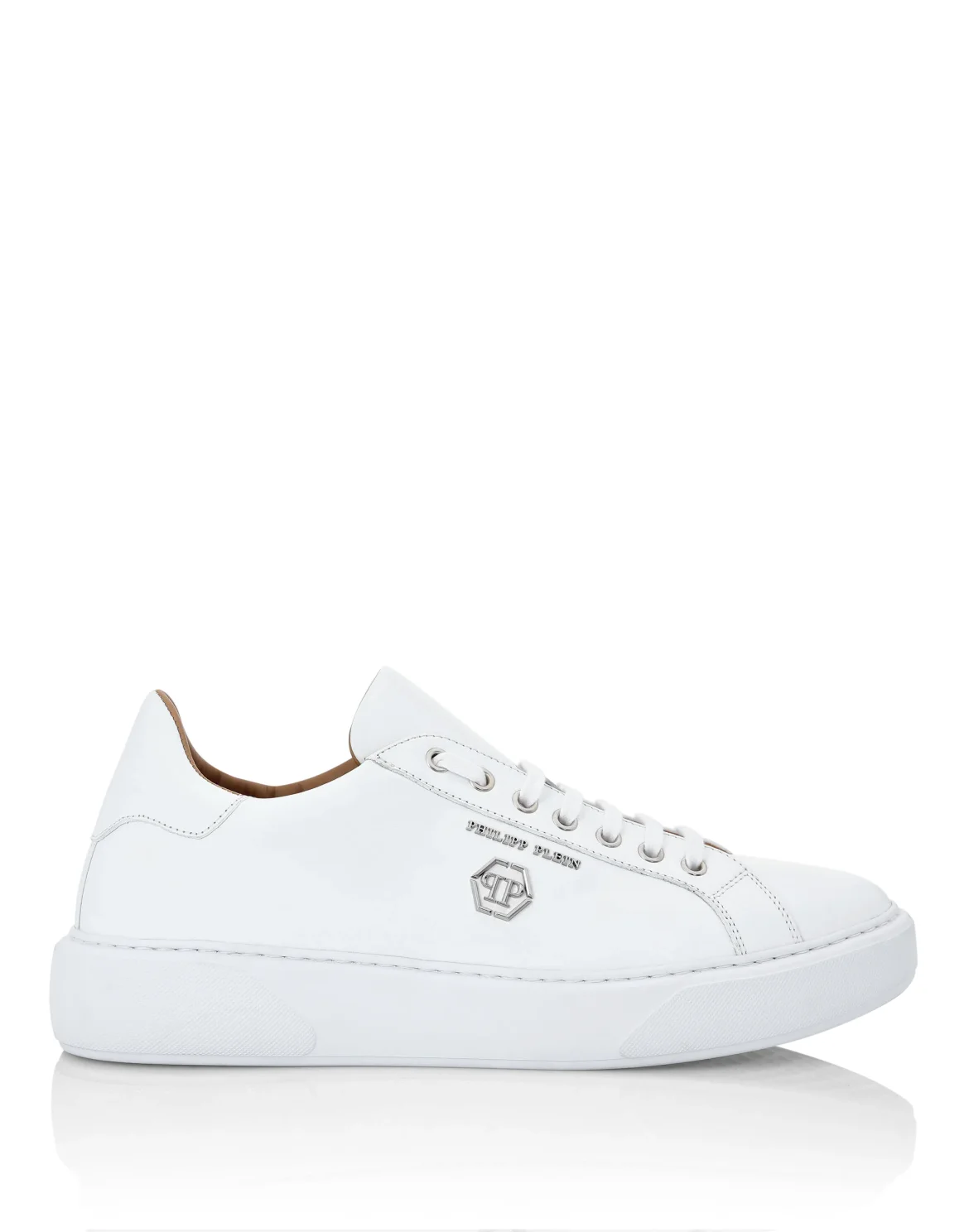 Leather Lo-Top Sneakers Hexagon, цвет: Белый