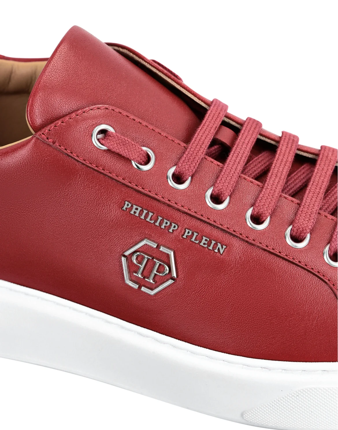 Leather Lo-Top Sneakers Hexagon, цвет: Красный