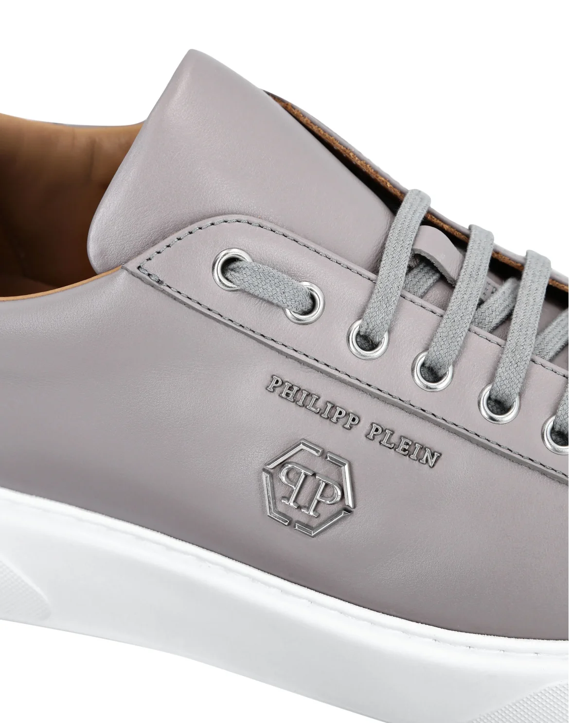 Leather Lo-Top Sneakers Hexagon, цвет: Серый