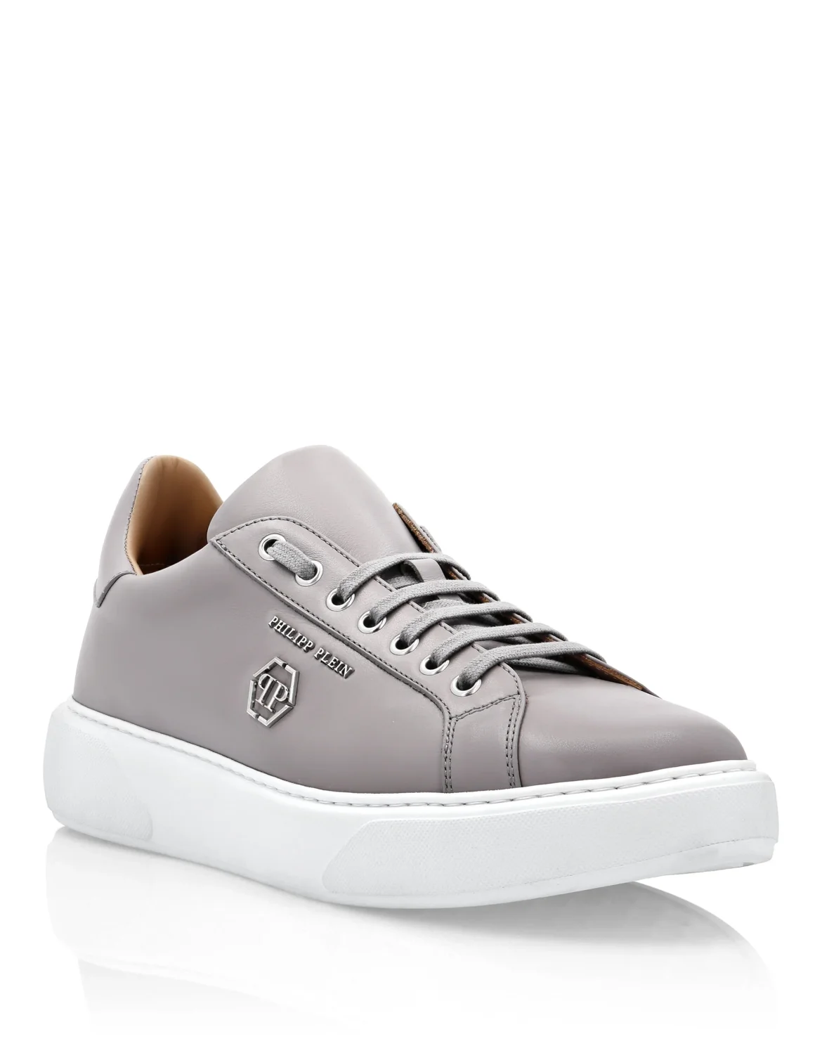 Leather Lo-Top Sneakers Hexagon, цвет: Серый