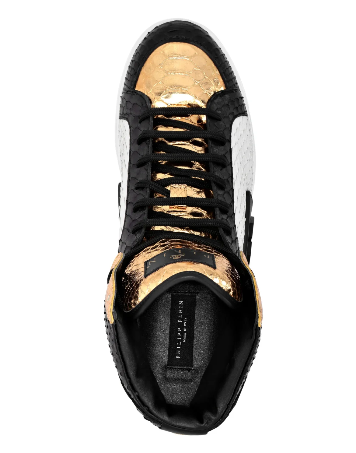 PHANTOM KICK$ Python Leather Hi-Top Sneakers, цвет: Золотой