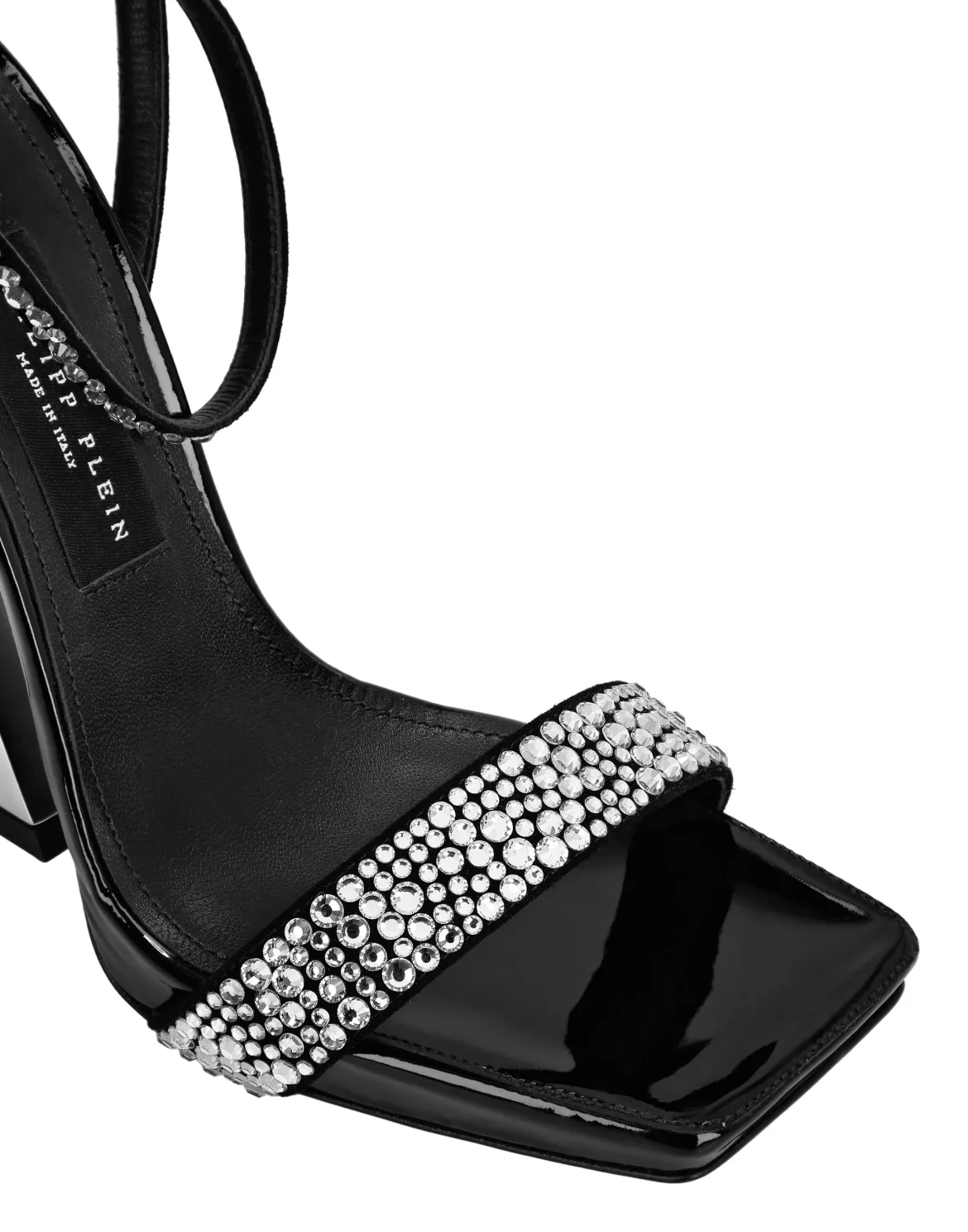 Crystal Ankle Strap Sandals, цвет: Черный