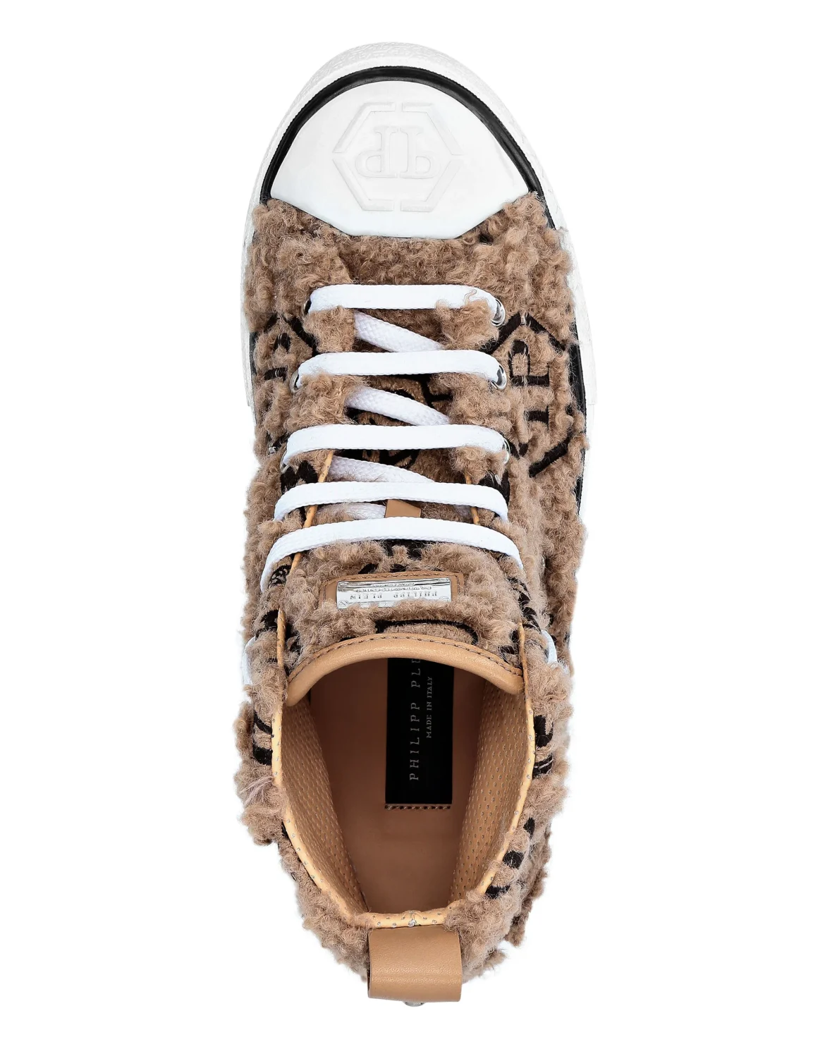 Hi-Top Sneakers Embroidery Monogram Megastar, цвет: Бежевый
