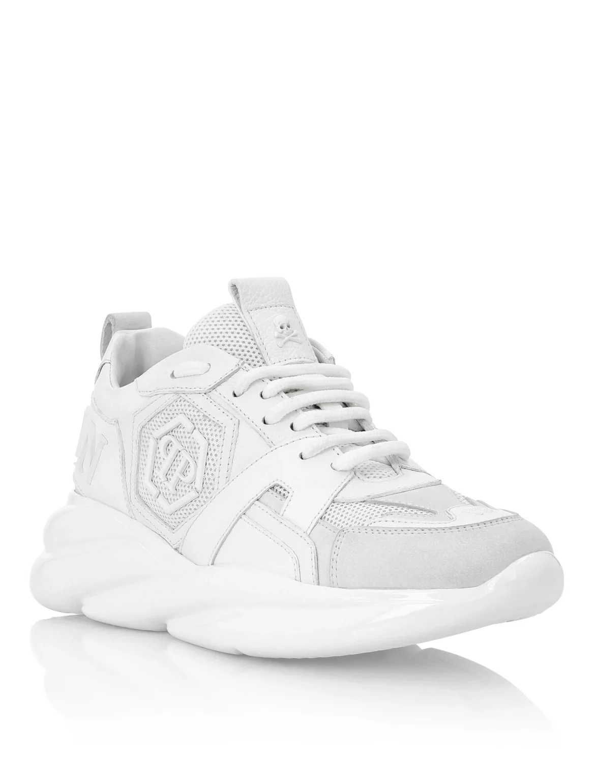 Runner mix materials Iconic Plein Plein Hurricane, цвет: Белый