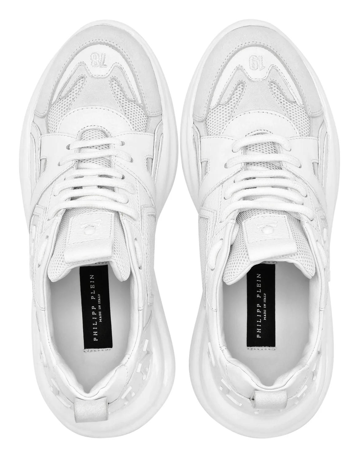 Runner mix materials Iconic Plein Plein Hurricane, цвет: Белый