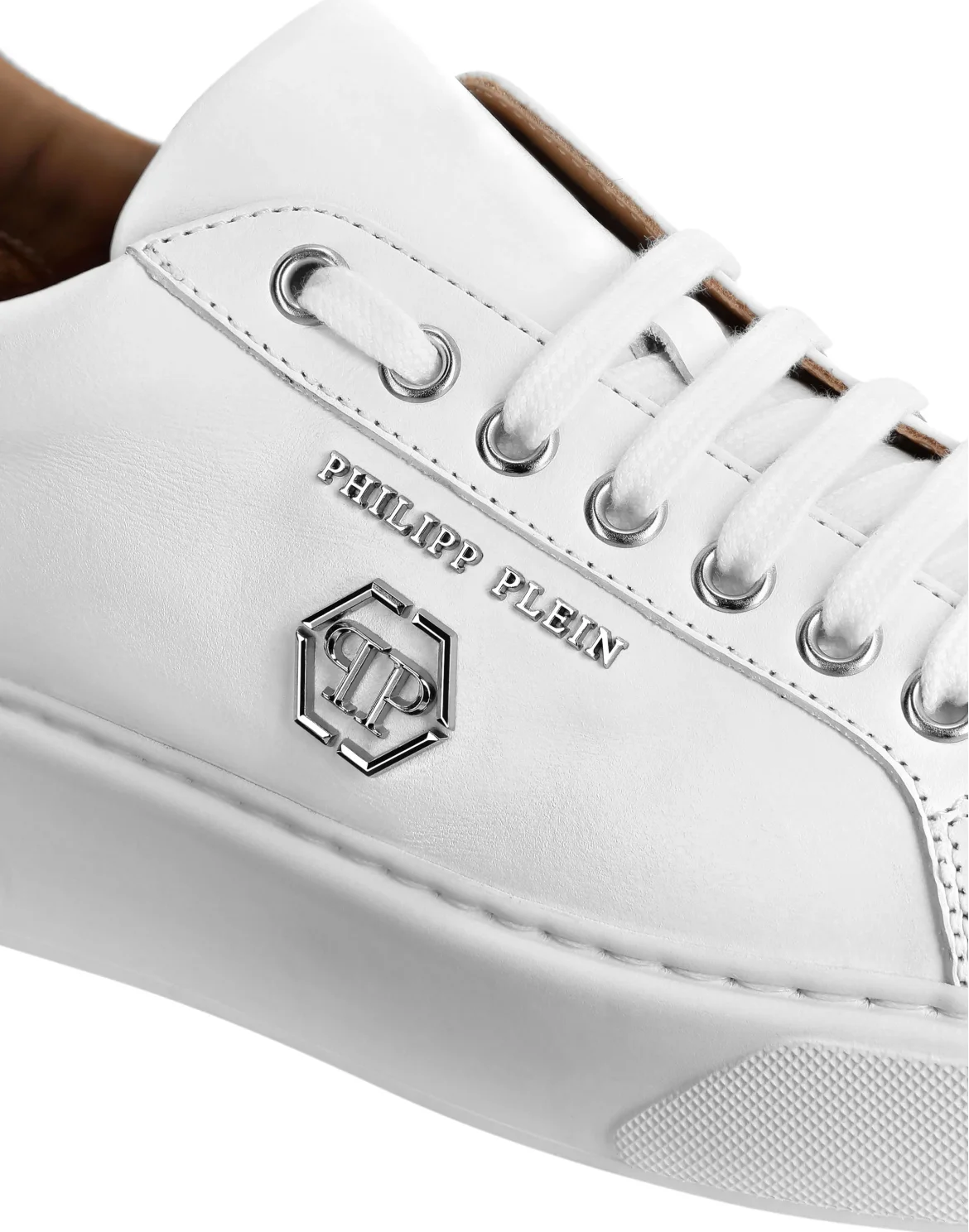 Leather Lo-Top Sneakers Hexagon, цвет: Белый