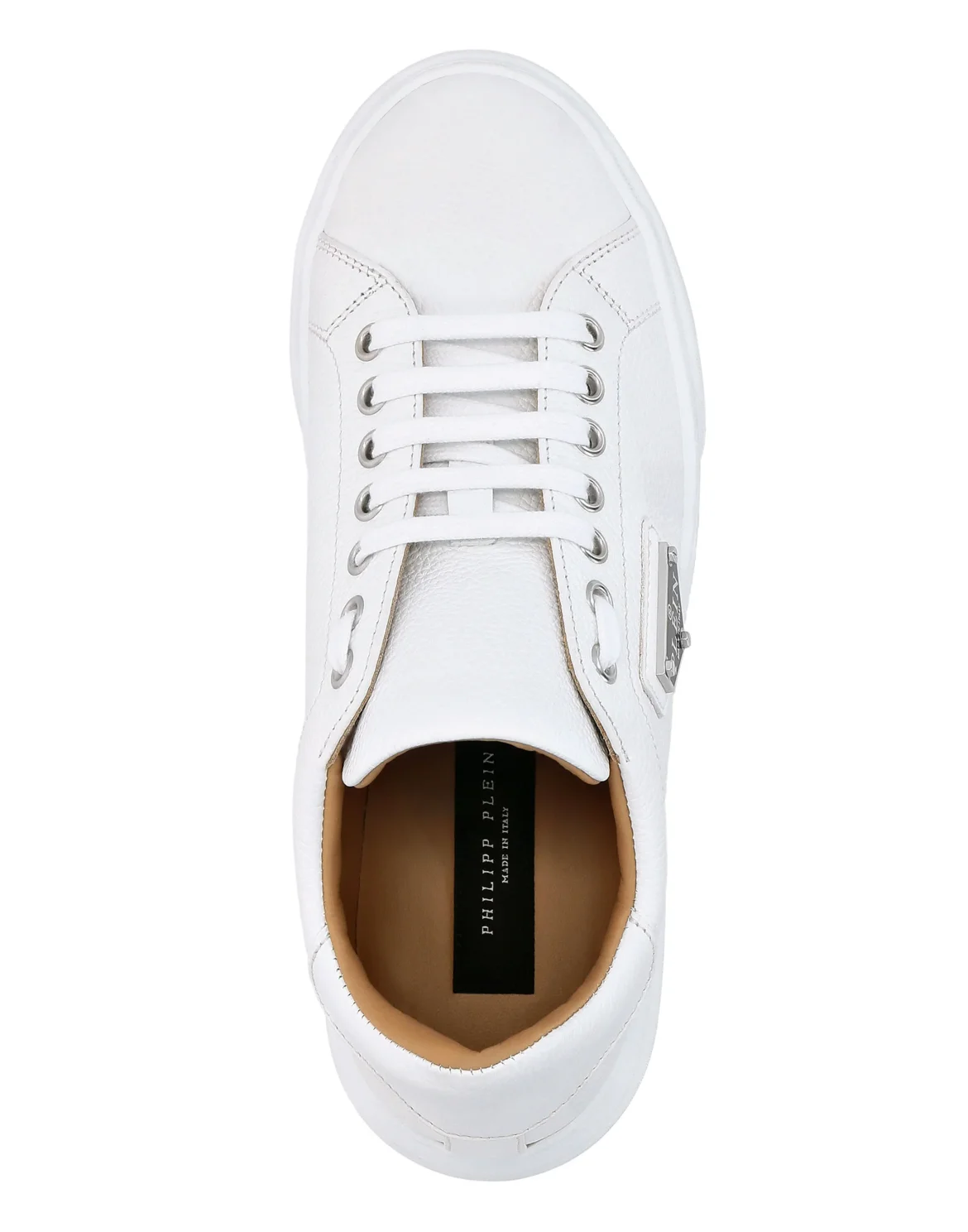 Leather Lo-Top Sneakers Iconic Plein, цвет: Белый