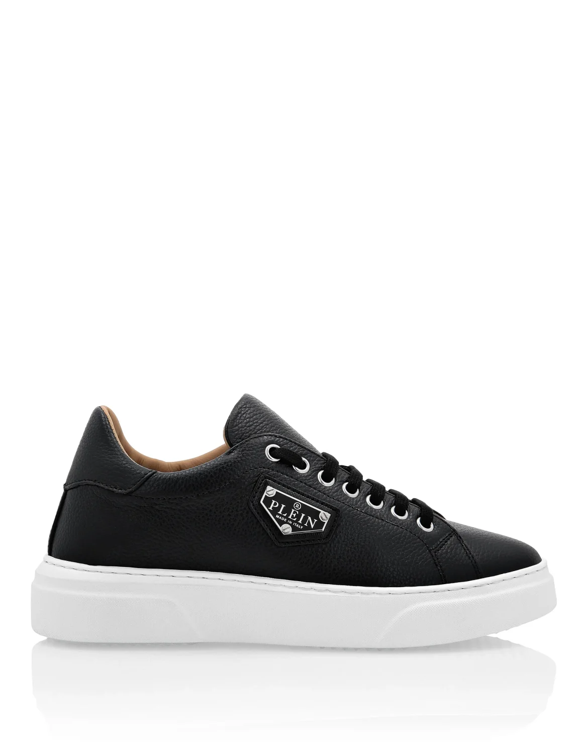 Leather Lo-Top Sneakers Iconic Plein, цвет: Черный