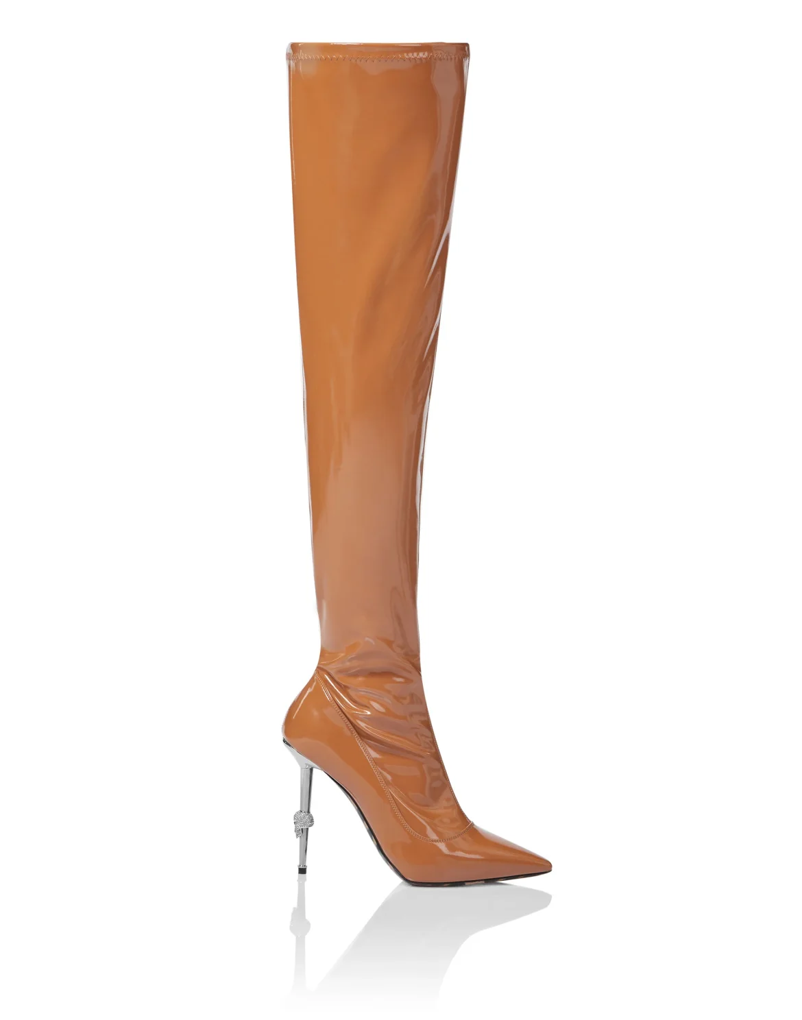 Naplak Boots Hi-Heels Overknees Iconic Plein, цвет: Коричневый
