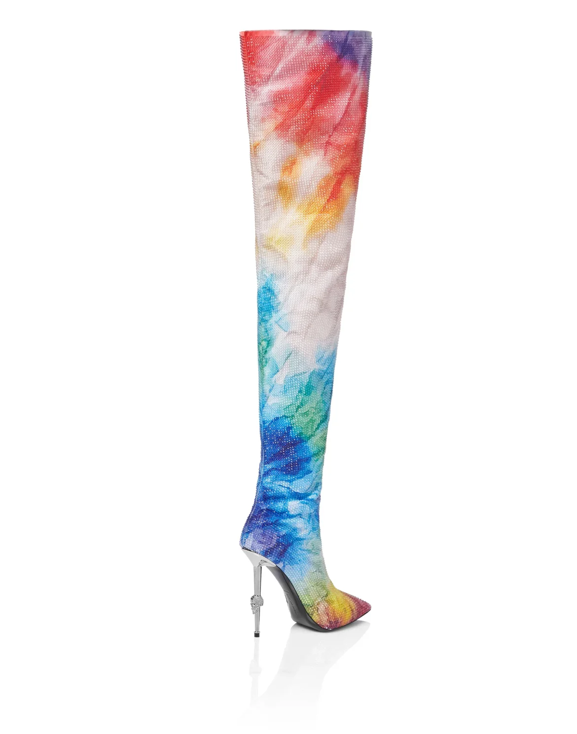 Satin Boots Hi-Heels Overknees Tie dye, цвет: Мультиколор