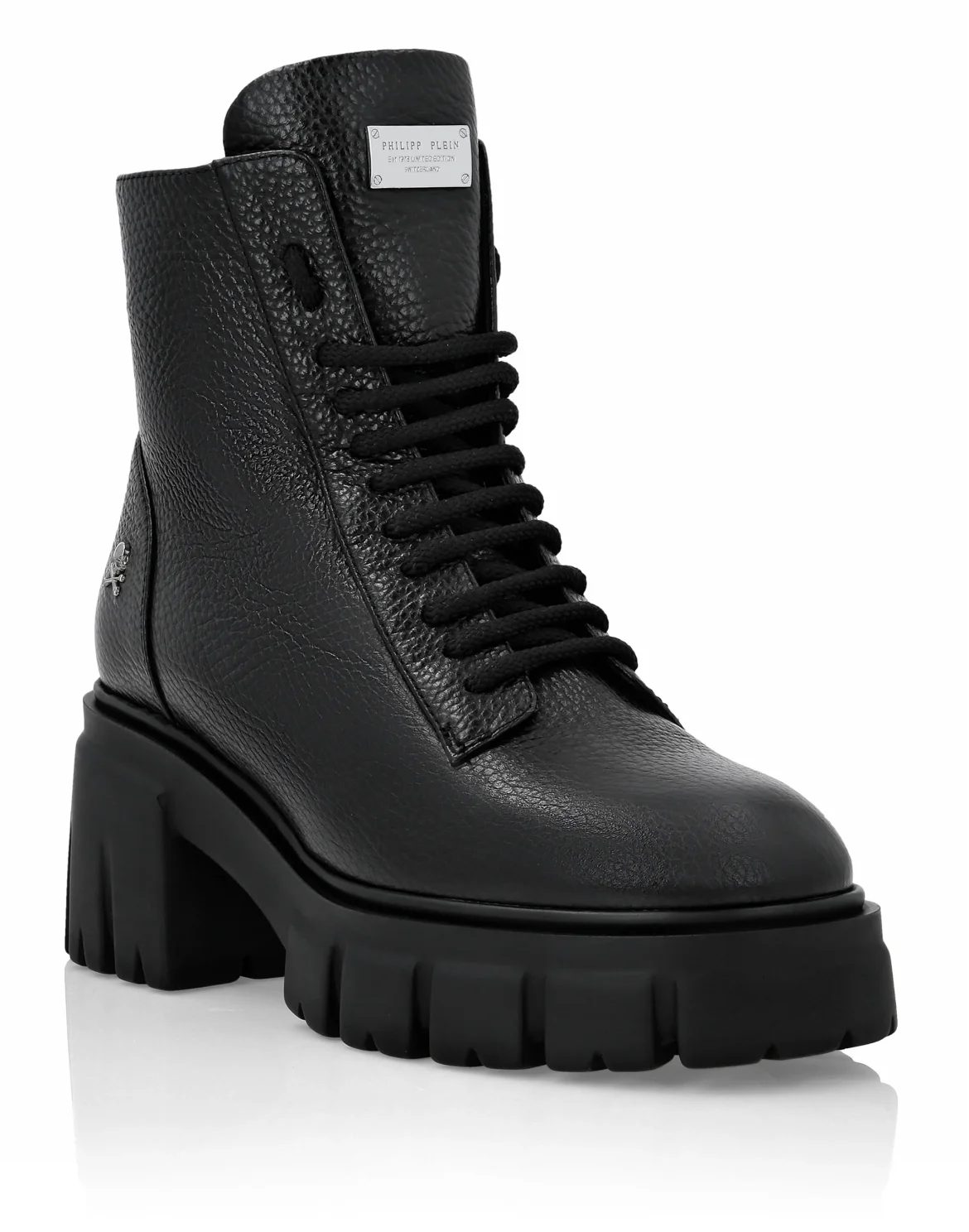 Leather Boots  with shearling inside Iconic Plein, цвет: Черный