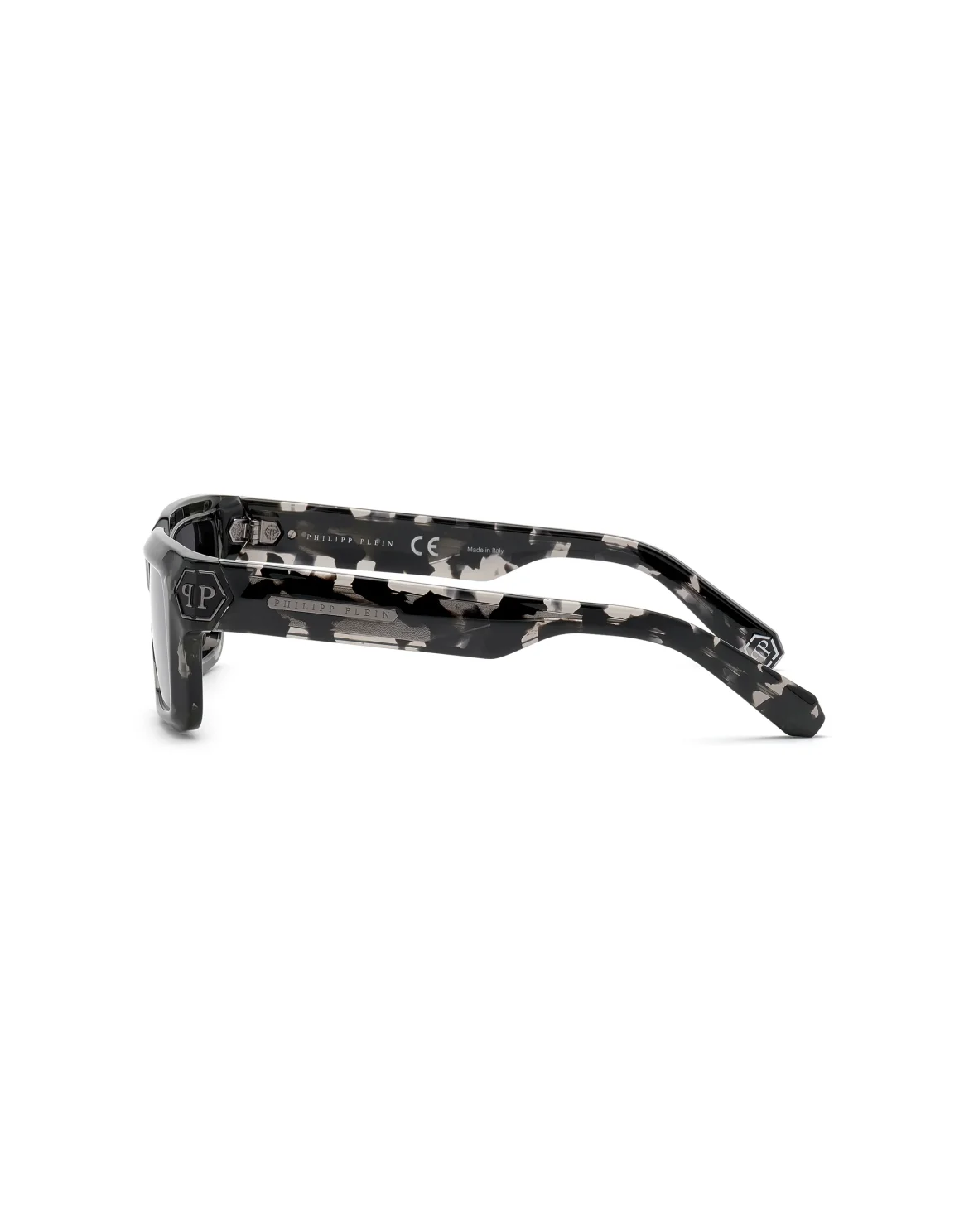 Sunglasses Rectangular Plein Dark Shapes Hexagon, цвет: Черный