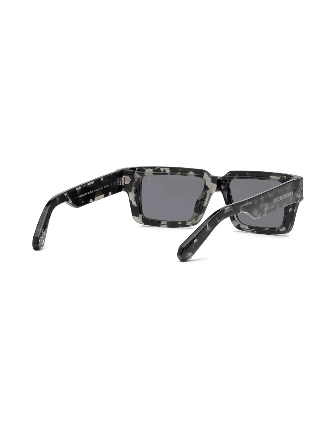 Sunglasses Rectangular Plein Dark Shapes Hexagon, цвет: Черный