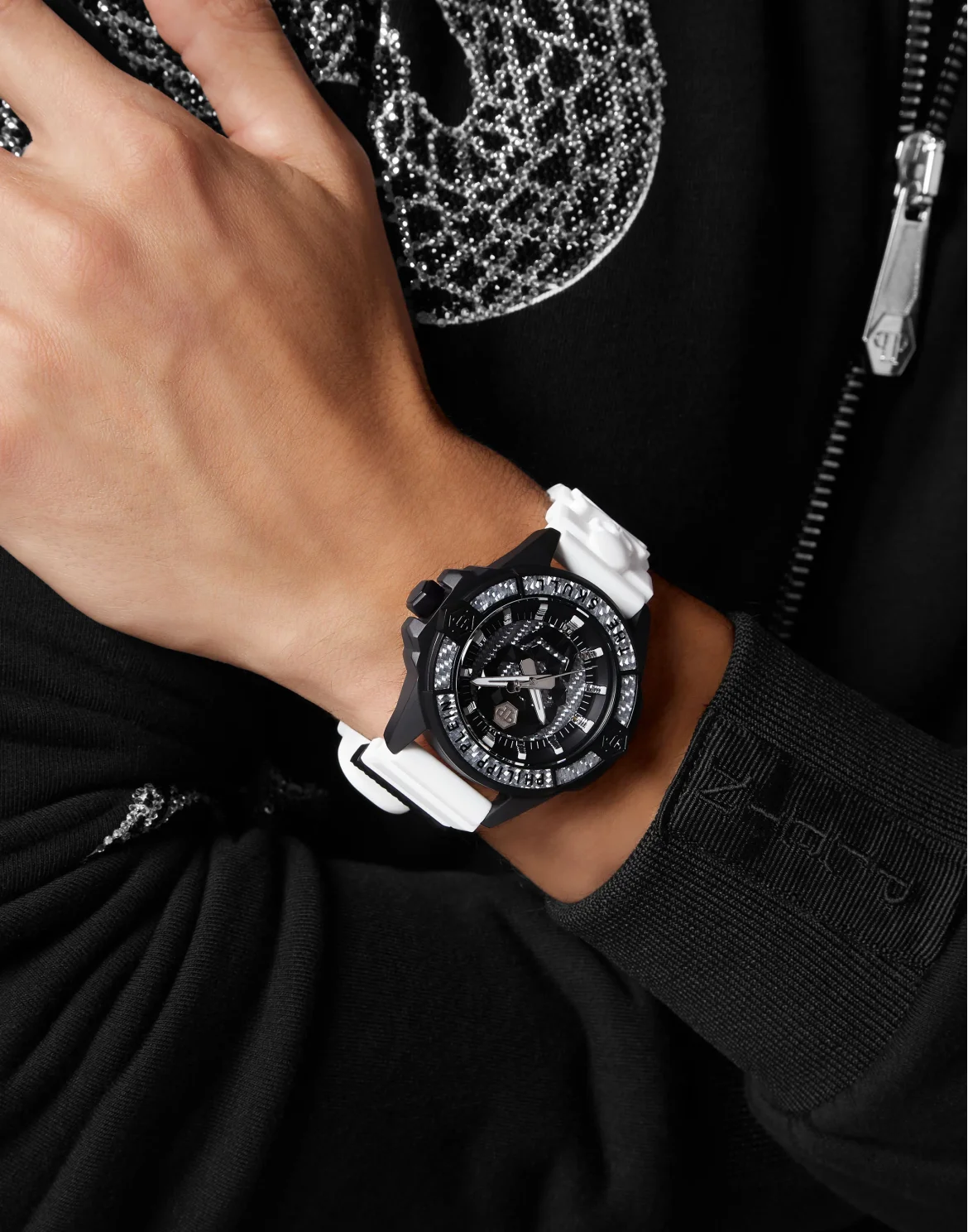 THE $KULL CARBON FIBER WATCH, цвет: Белый