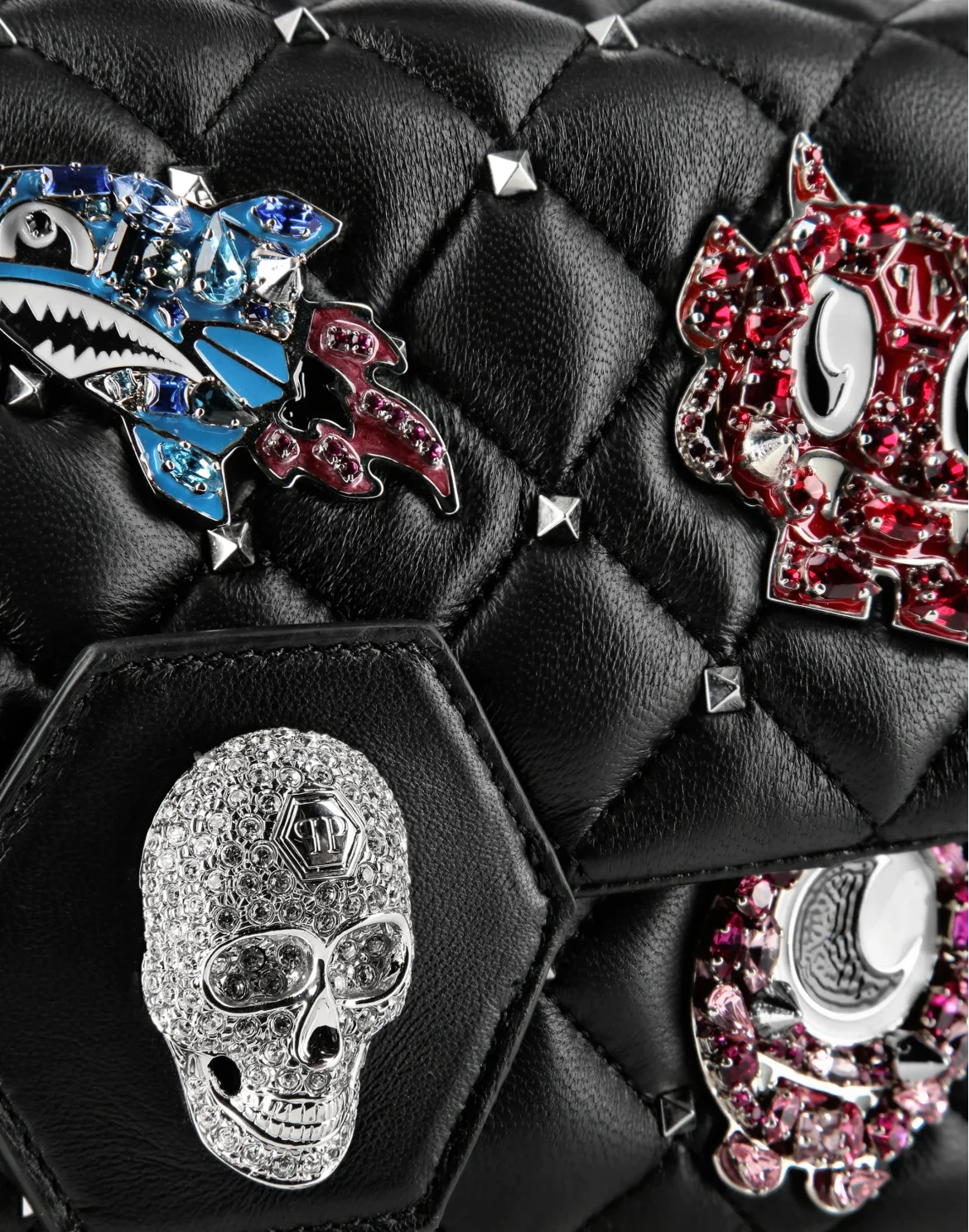 Shoulder Bag Monsters with Crystals, цвет: Черный