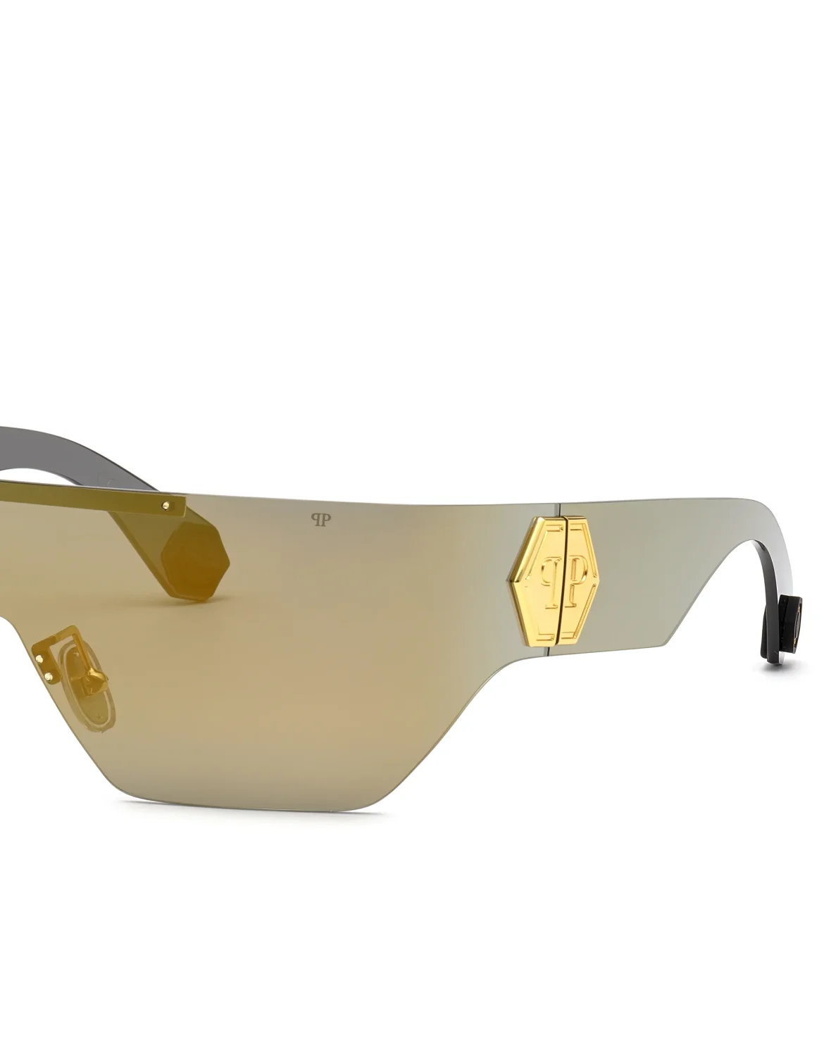 Sunglasses Shield Plein Hero Hexagon, цвет: Золотой