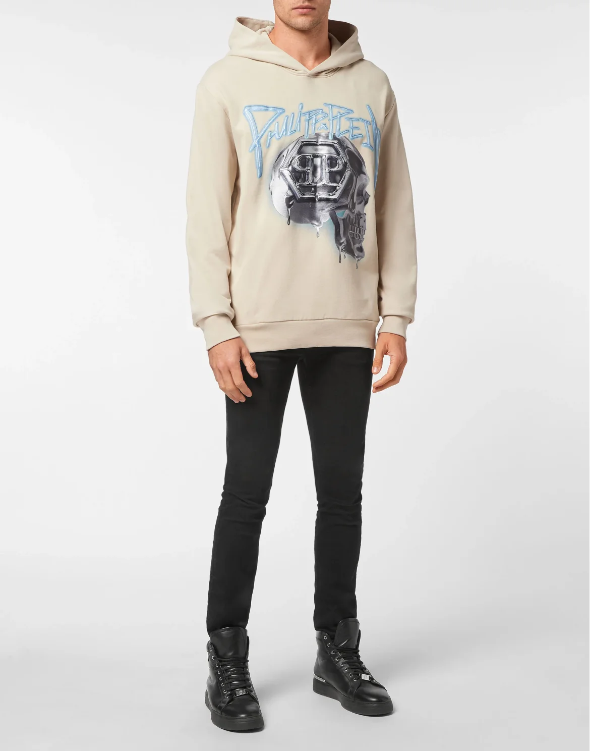 Hoodie Sweatshirt Skull, цвет: Бежевый