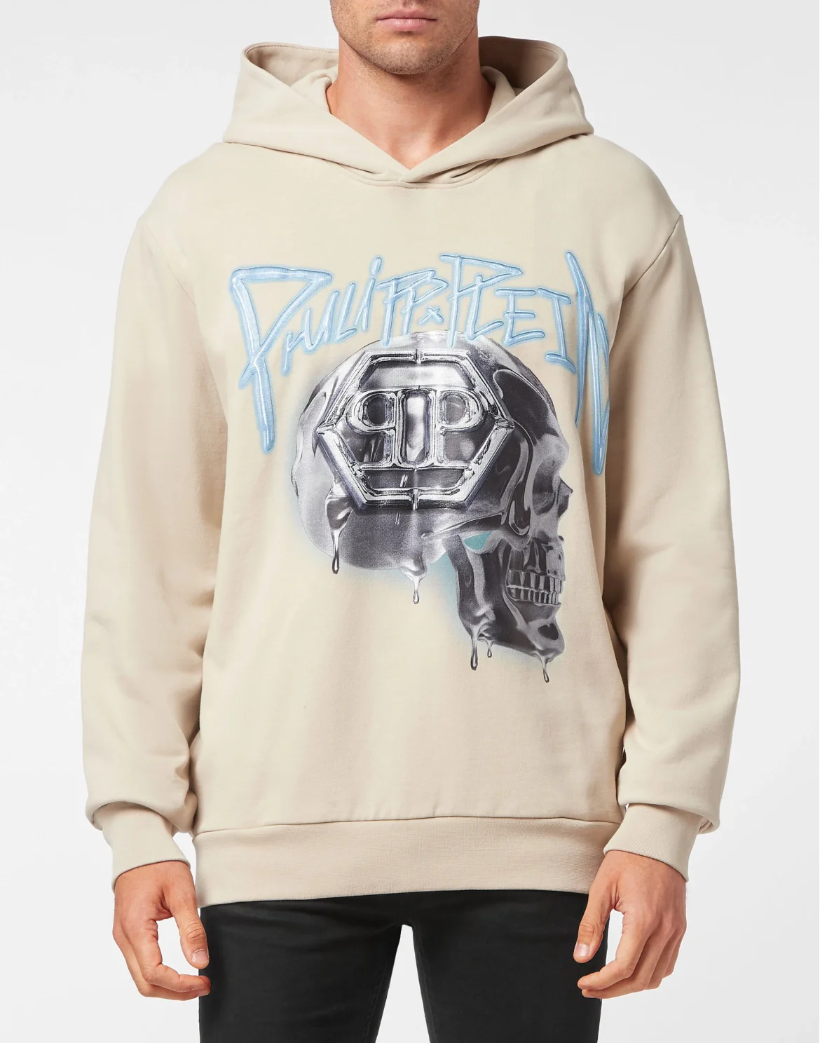 Hoodie Sweatshirt Skull, цвет: Бежевый