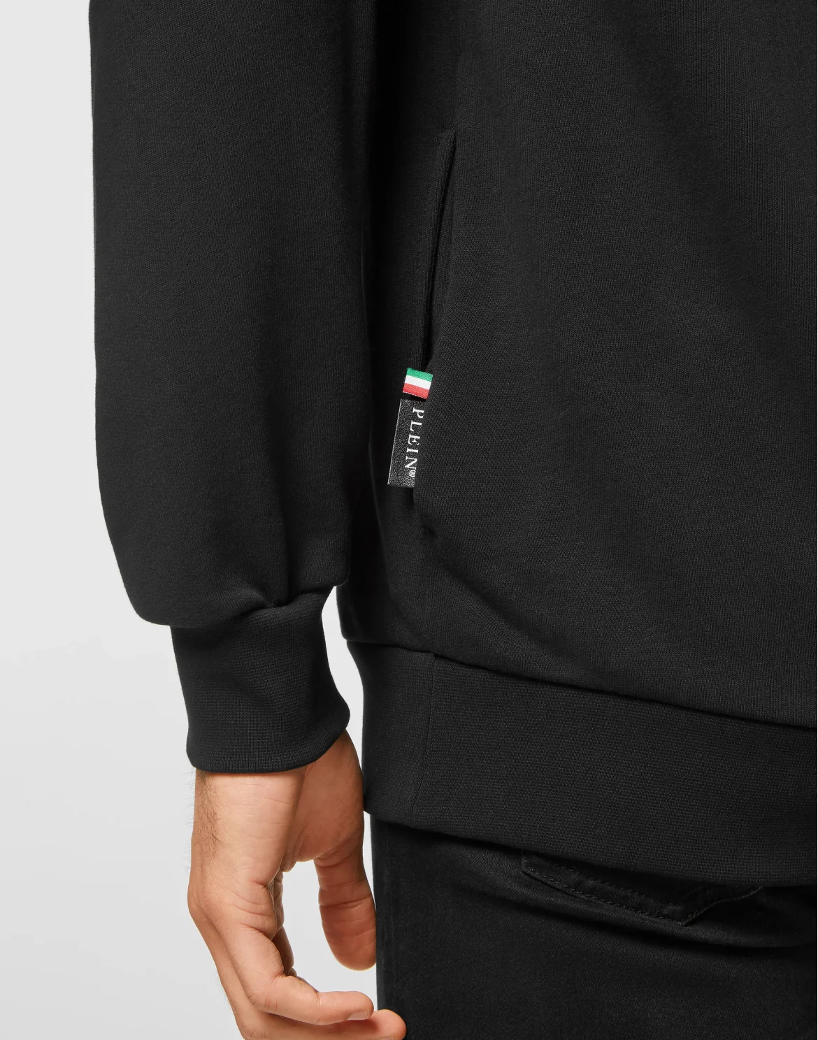 Hoodie Sweatshirt with Crystals, цвет: Черный