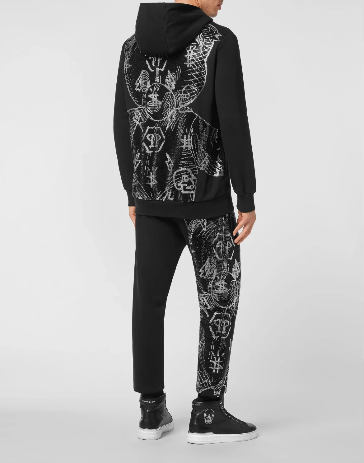 Jogging Tracksuit: Hoodie/Trousers Teddy Bear with Crystals, цвет: Черный