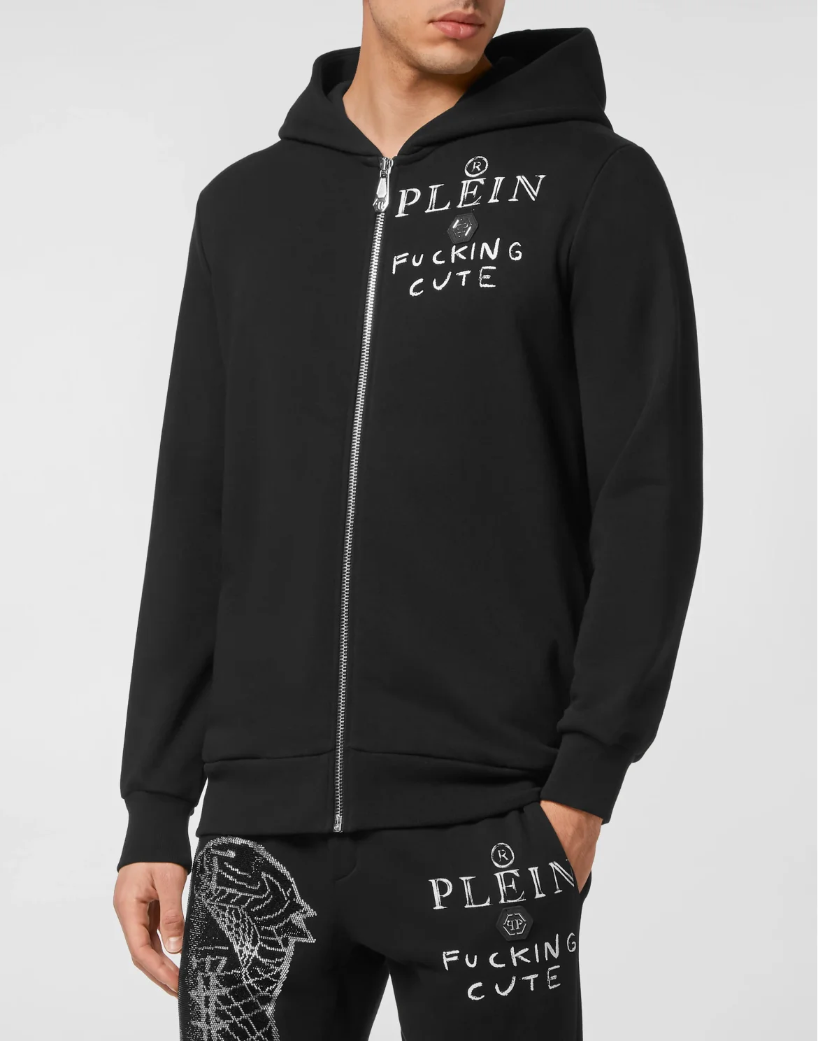 Jogging Tracksuit: Hoodie/Trousers Teddy Bear with Crystals, цвет: Черный