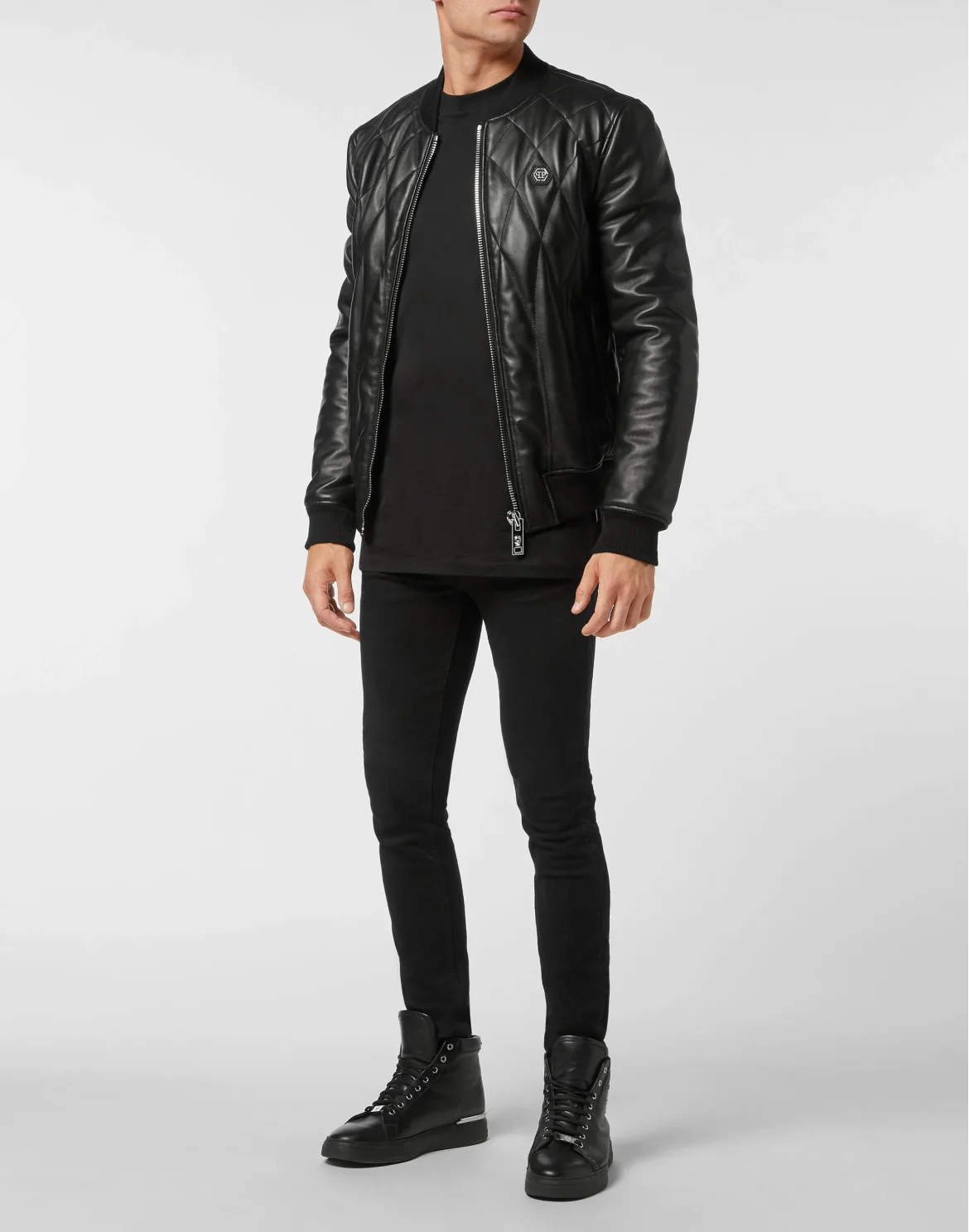 Leather Bomber, цвет: Черный