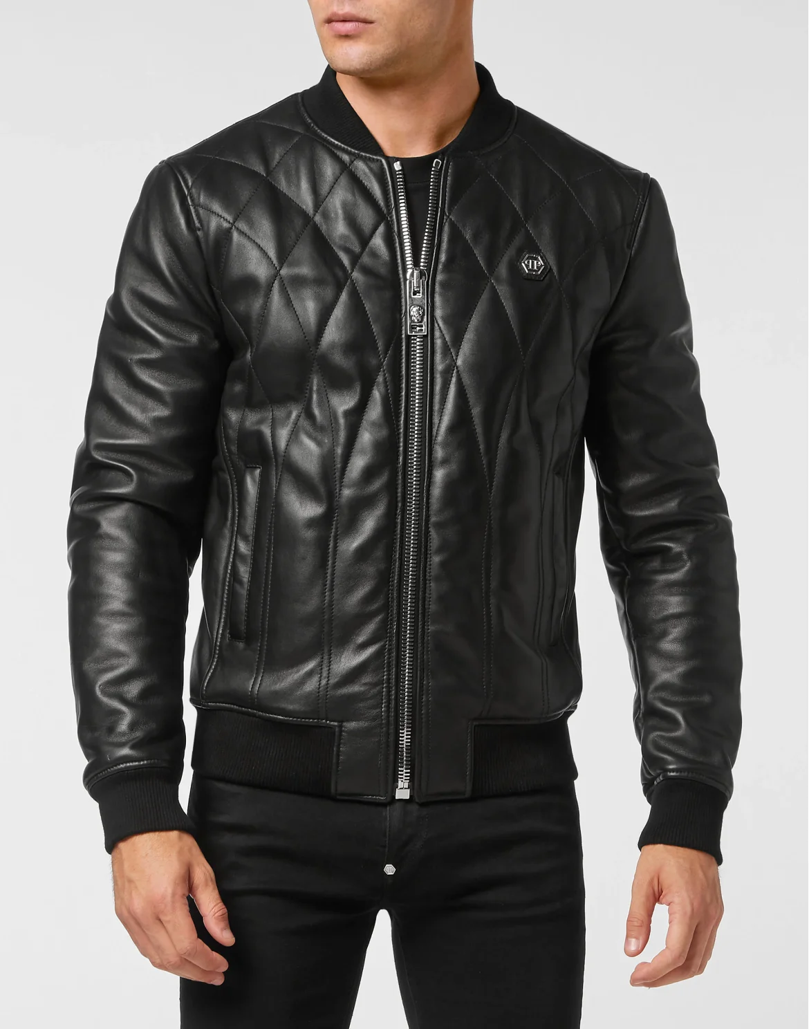 Leather Bomber, цвет: Черный