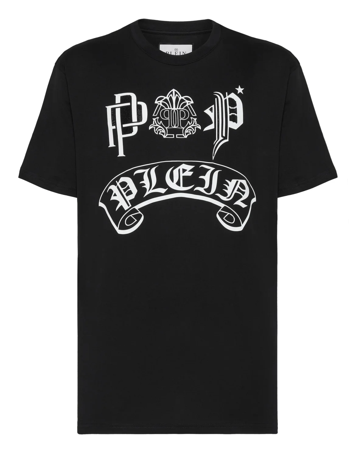 T-shirt Round Neck SS Gothic Plein with Crystals, цвет: Черный