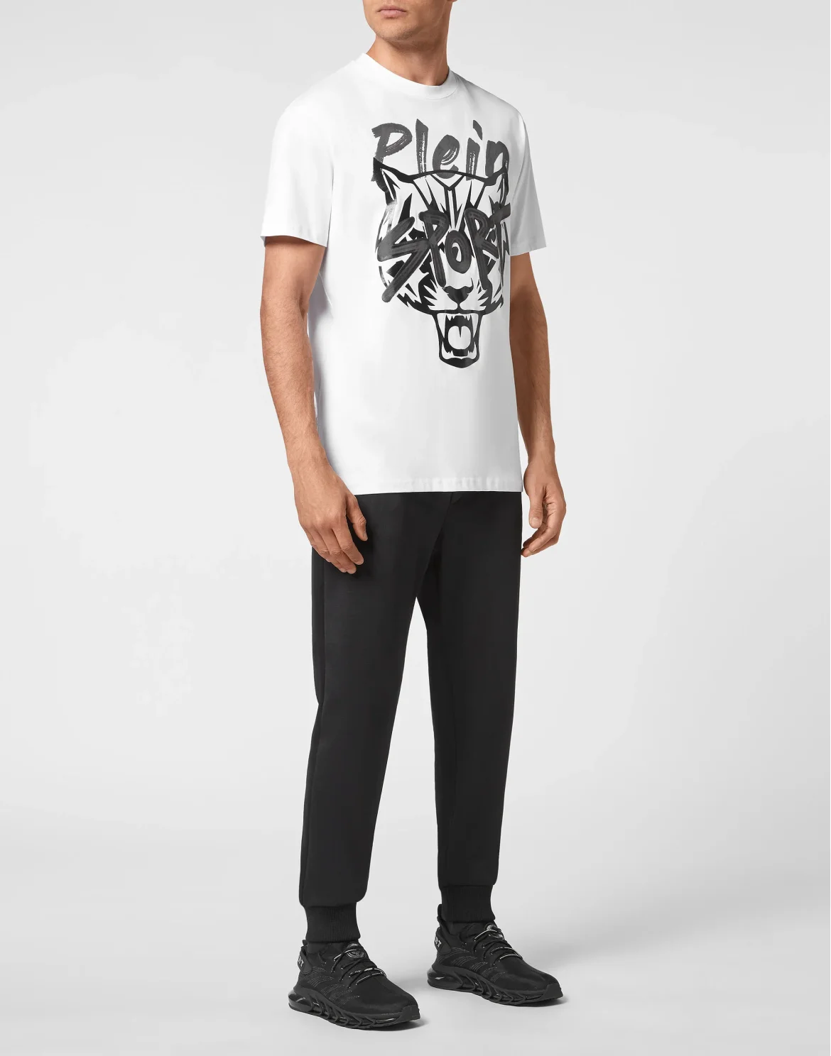 T-shirt Round Neck Stencil Tiger Street Fighter, цвет: Белый