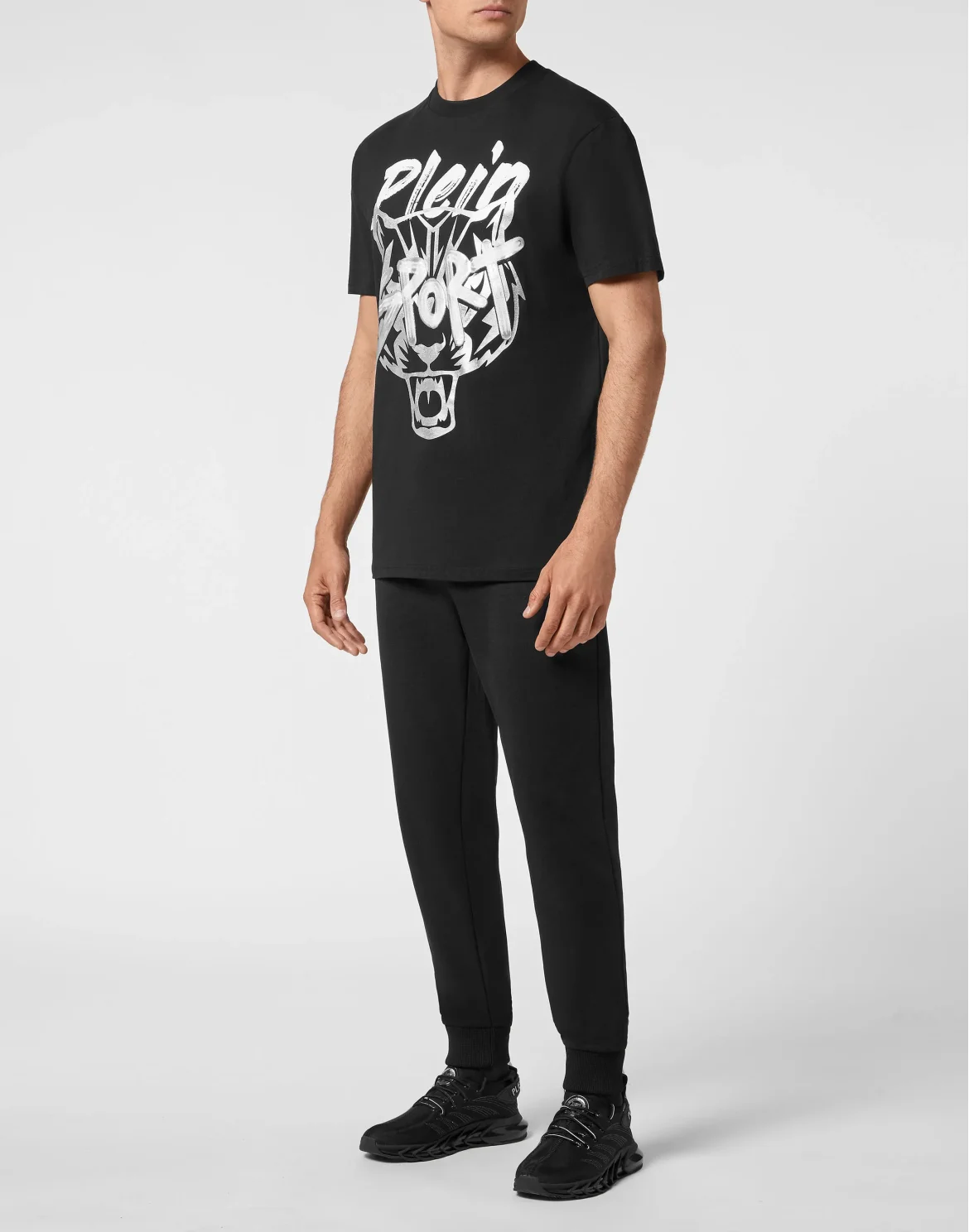 T-shirt Round Neck Stencil Tiger Street Fighter, цвет: Черный