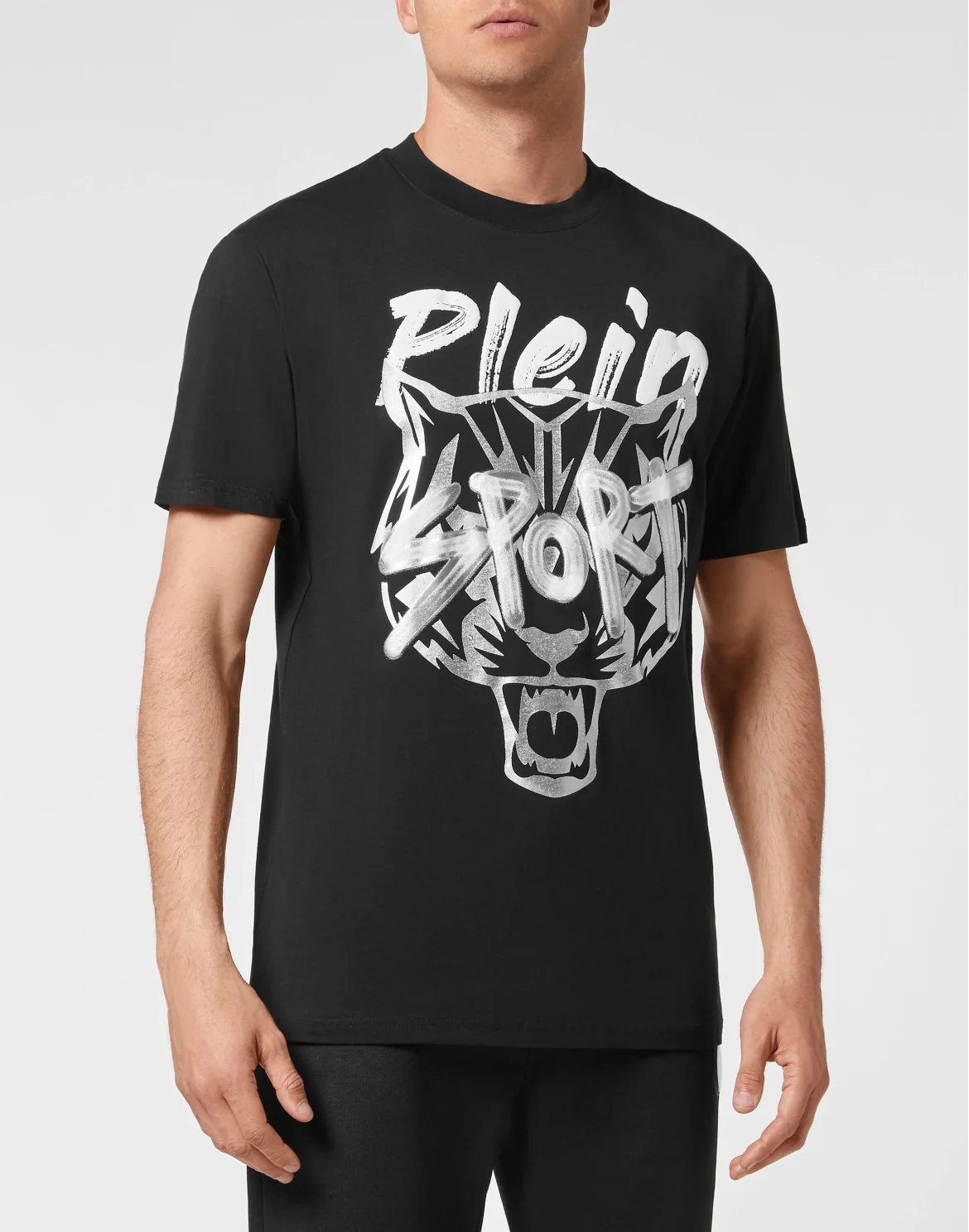 T-shirt Round Neck Stencil Tiger Street Fighter, цвет: Черный