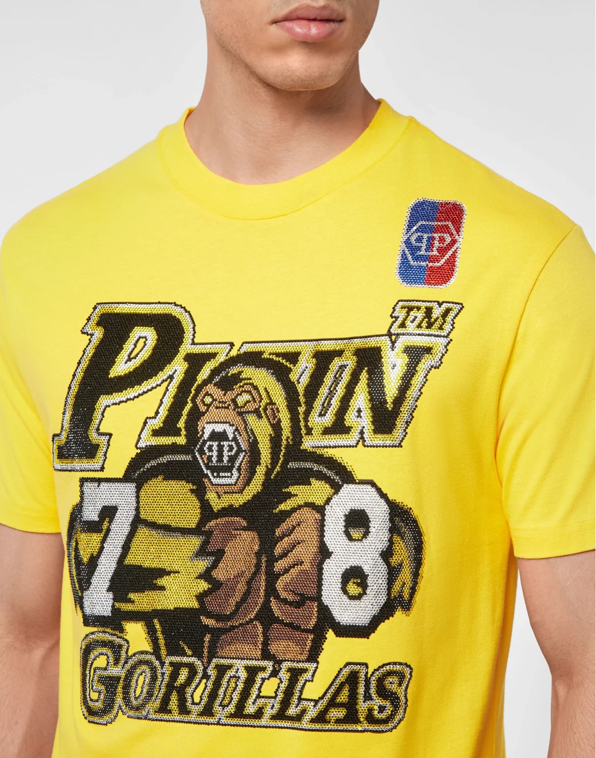T-shirt Round Neck SS Basketball with Crystals, цвет: Желтый