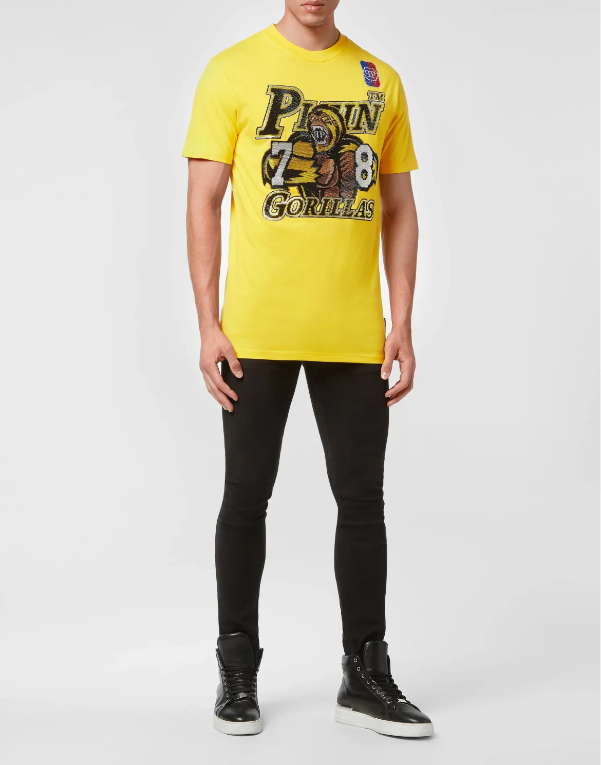 T-shirt Round Neck SS Basketball with Crystals, цвет: Желтый
